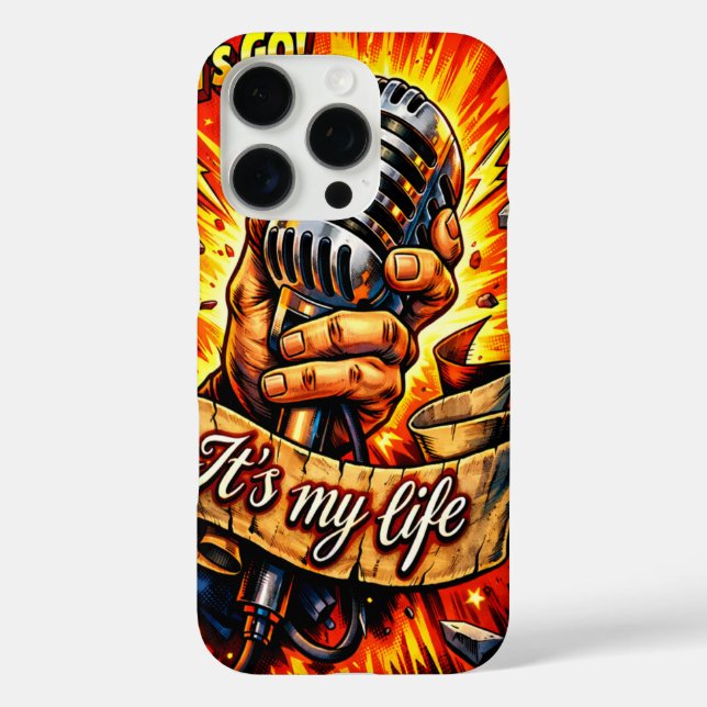 Los geht's! Rock- und Musik-inspirierte Comic-Book Case-Mate iPhone Hülle (Rückseite)