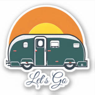Los geht's! Spaßiger Vintage-Camper RV Aufkleber
