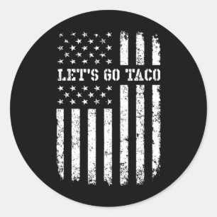 Los geht's Taco-Flagge Runder Aufkleber