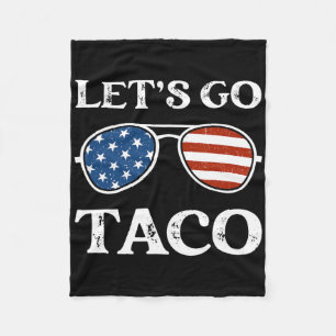 Los geht's Taco Retro Sungles Lustig Politisch Los Fleecedecke