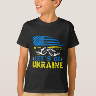 Los geht's Ukrainische Flagge Amerikanisch Ukraine T-Shirt