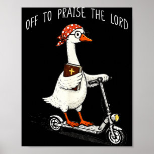 Los geht's, um den Herrn zu loben, lustiger christ Poster