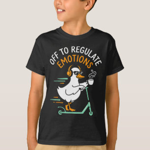 Los geht's, um die Emotionen lustiger Gans-Scooter T-Shirt