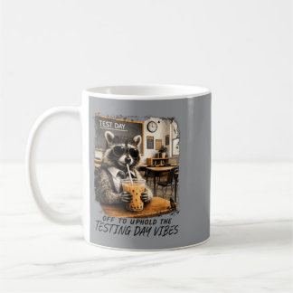 Los geht's, um die Stimmung des Testtages aufrecht Kaffeetasse