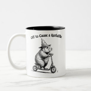 Los geht's, um ein Durcheinander anzurichten Lusti Zweifarbige Tasse