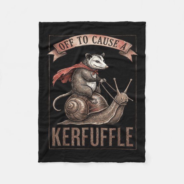 Los geht's, um ein Kuddelmuddel lustiges Opossum-M Fleecedecke (Vorderseite)