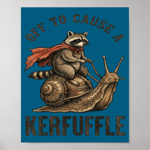 Los geht's, um ein Wirbelwind-lustiges Waschbär-Me Poster