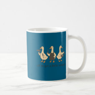 Los geht's, um eine lustige Gans ein bisschen zu s Kaffeetasse