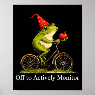 Los geht's, um einen lustigen Frosch-Fahrrad-Lehre Poster