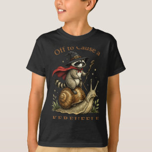 Los geht's, um einen Waschbären-Zauberer-Schnecken T-Shirt
