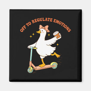 Los geht's, um Emotionen lustige Gans Scooter Kaff Magnet