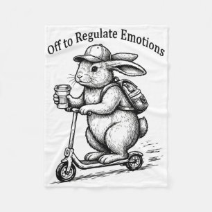 Los geht's, um Emotionen lustiger Hase Scoote zu r Fleecedecke