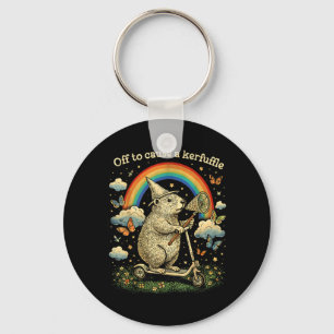 Los geht's, um lustige Capybara-Roller Wirbel zu v Schlüsselanhänger