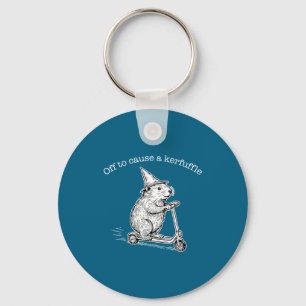 Los geht's, um lustige Capybara-Scooter-Verwirrung Schlüsselanhänger