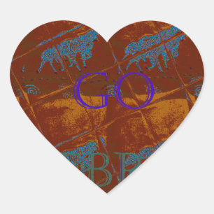 Los geht's Zebrasafari Kunstposter/Grafik Herz-Aufkleber