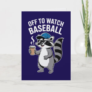 Los geht's zum Baseball schauenden Waschbärenauto Karte
