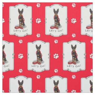 Los geht's! Zwergpinscher (schwarz-tan 1) Stoff