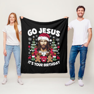 Los Jesus, es ist dein Geburtstag hässlicher Weihn Fleecedecke
