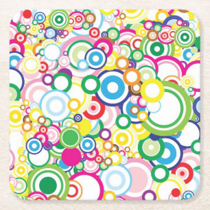 Los klare Kreise Rechteckiger Pappuntersetzer