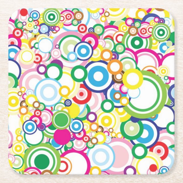 Los klare Kreise Rechteckiger Pappuntersetzer (Vorderseite)