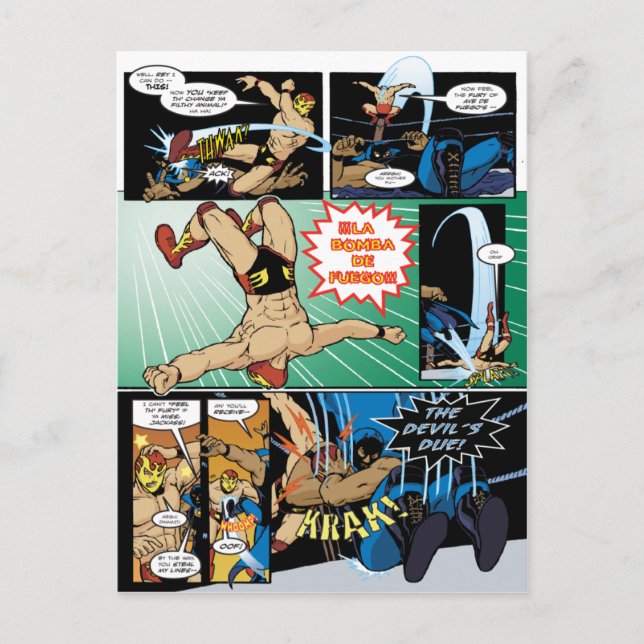 Los Luchadores Mysteriosos Postkarte (Vorderseite)