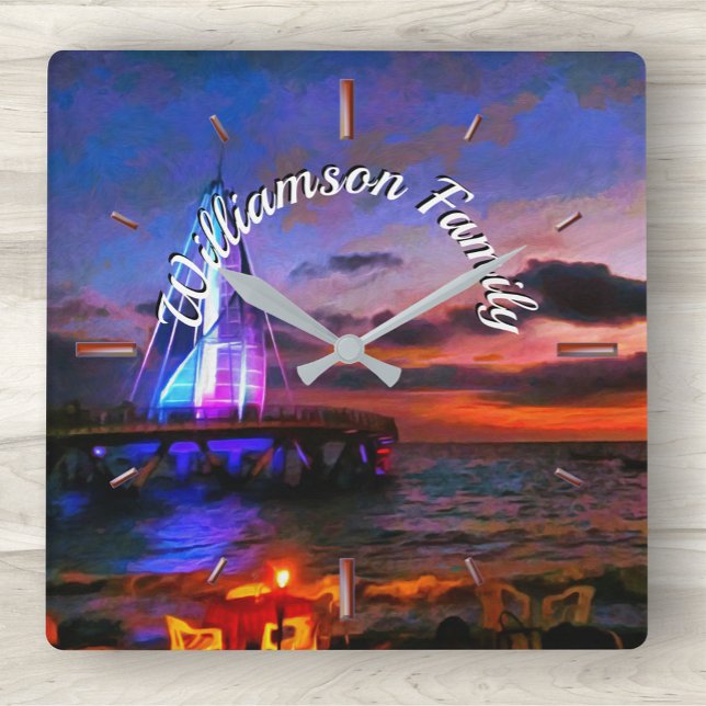 Los Muertos Family Pier 1182 Quadratische Wanduhr (Von Creator hochgeladen)