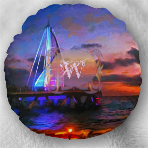 Los Muertos Pier 1182 Rundes Kissen