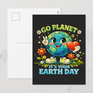 Los Planet Dein Tag der Erde grün Feiertagspostkarte