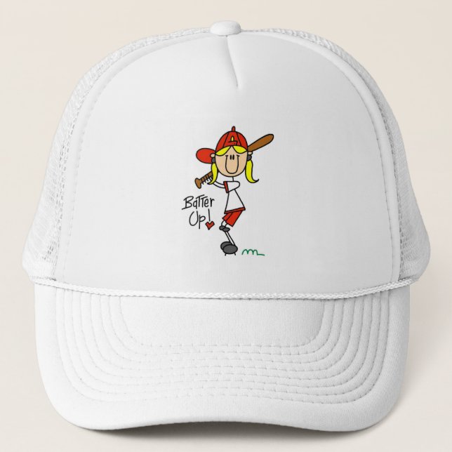Los! Softball-Strichmännchen Truckerkappe (Vorderseite)
