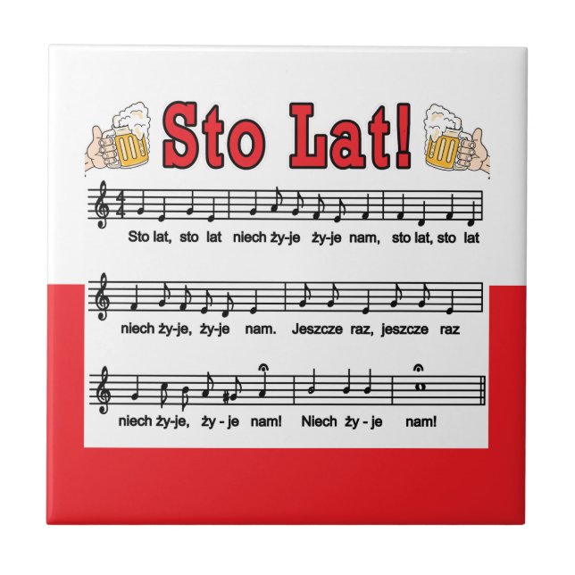Los! Song mit Bierbraun-Tasse Fliese (Vorderseite)