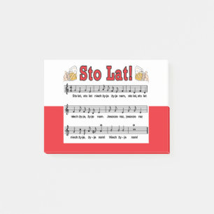 Los! Song mit Bierbraun-Tasse Post-it Klebezettel