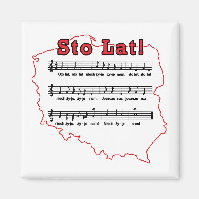 Los! Song Polnischer Karte Magnet (Vorne)