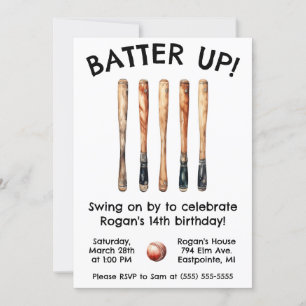Los! Swing on By! Baseball-Birthday-Party Einladung