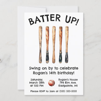 Los! Swing on By! Baseball-Birthday-Party Einladung