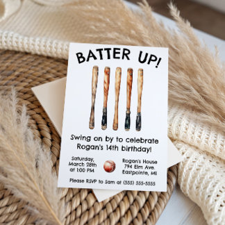 Los! Swing on By! Baseball-Birthday-Party Einladung
