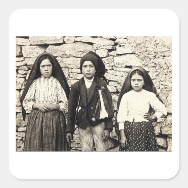 Los tres pastorcitos quadratischer aufkleber (Vorderseite)