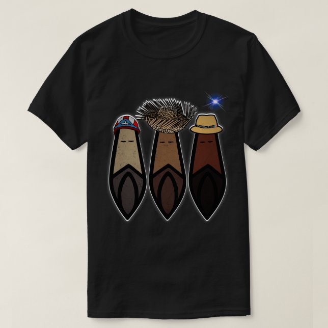Los Tres Reyes Magos Boricua T-Shirt (Design vorne)