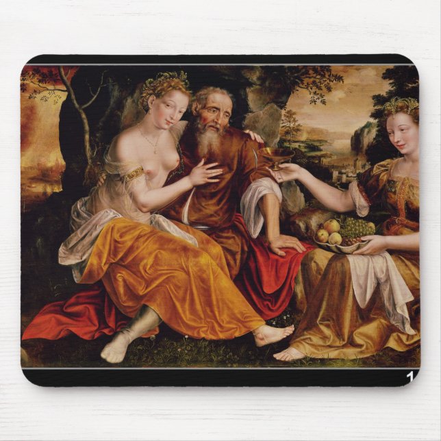 Los und seine Töchter, c.1565 Mousepad (Vorne)