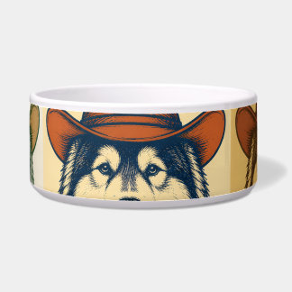 "Los zieh, Cowboy", Alaskan Malamute Napf