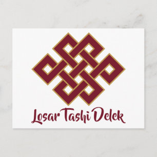 Losar Tashi Delek Frohes Neues Jahr Endloser Knote Postkarte