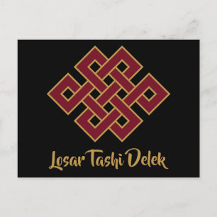 Losar Tashi Delek Frohes Neues Jahr Tibetisch Feiertagspostkarte