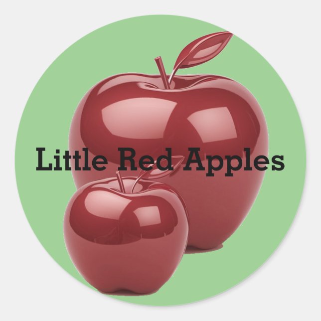 Löschen oder Bearbeiten von Text-Roten Äpfeln auf  Runder Aufkleber (Vorderseite)