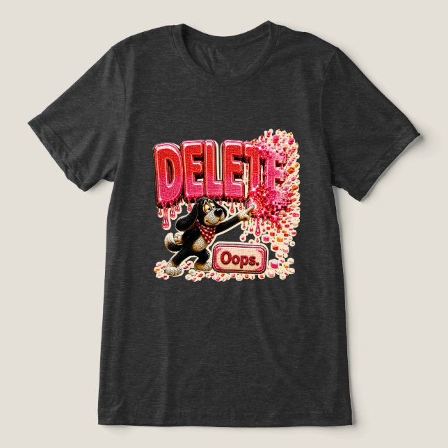 Löschen Oops Lustiges Tech-T-Shirt für Programmier Tri-Blend Shirt (Design Vorderseite)