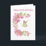 Löschen Sie 80. Geburtstags-Kirschblüte u. Karte<br><div class="desc">Leere Geburtstags-Kirschblüte u. -kolibri</div>