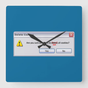 Löschen von Cookies Quadratische Wanduhr