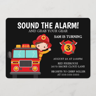 Löschfahrzeug scherzt Feuerwehrmann-Einladung Einladung