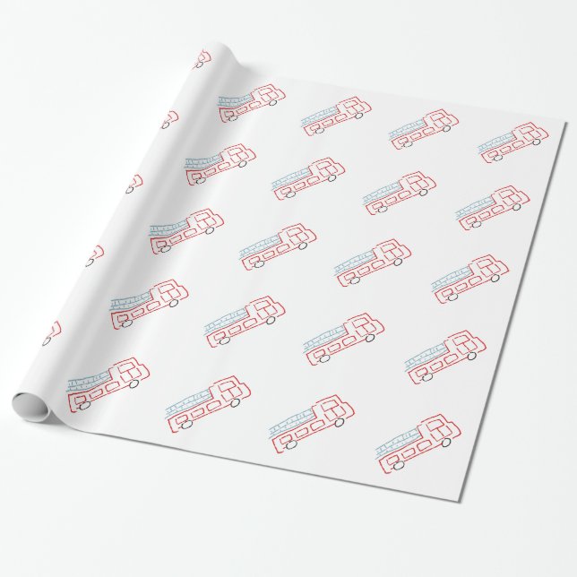 Löschfahrzeuge Geschenkpapier (Ungerollt)