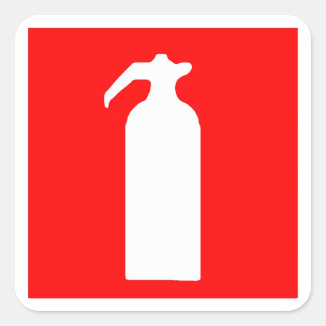 Löschor de fuego - aussterbender de incendios quadratischer aufkleber (Vorderseite)