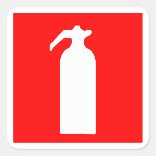 Löschor de fuego - aussterbender de incendios quadratischer aufkleber