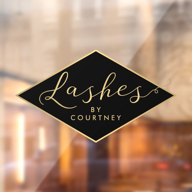 Löscht Skripttext Gold/Schwarz Fensteraufkleber (Blatt 2)